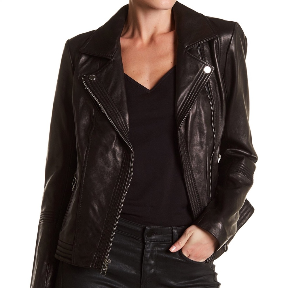MICHAEL Michael Kors Leather Moto Jacket